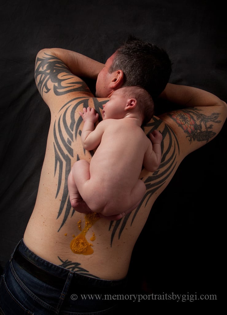 Baby Poops on Dad During Newborn Photo Shoot | POPSUGAR Family