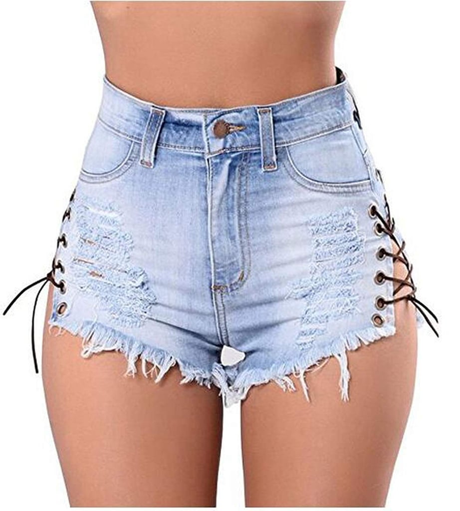 ripped shorts with lace