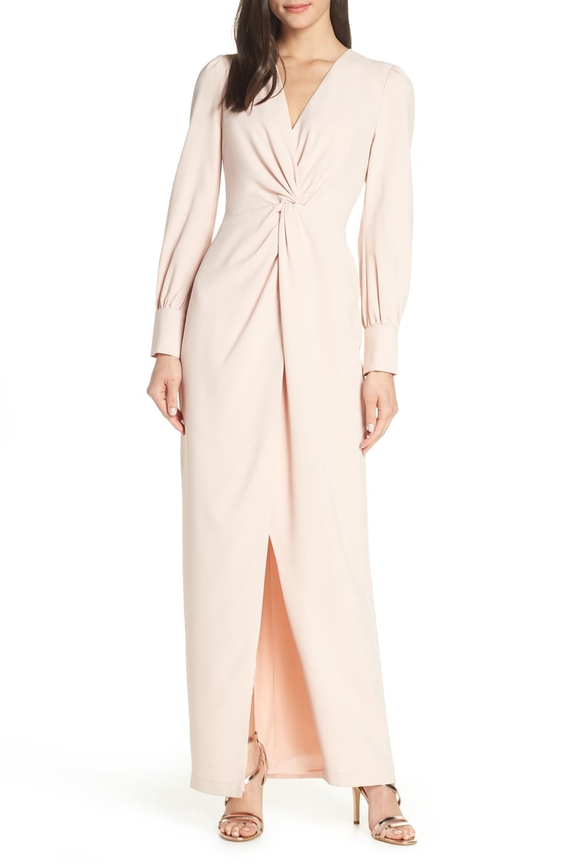 Harlyn Twist Front Faux Wrap Gown