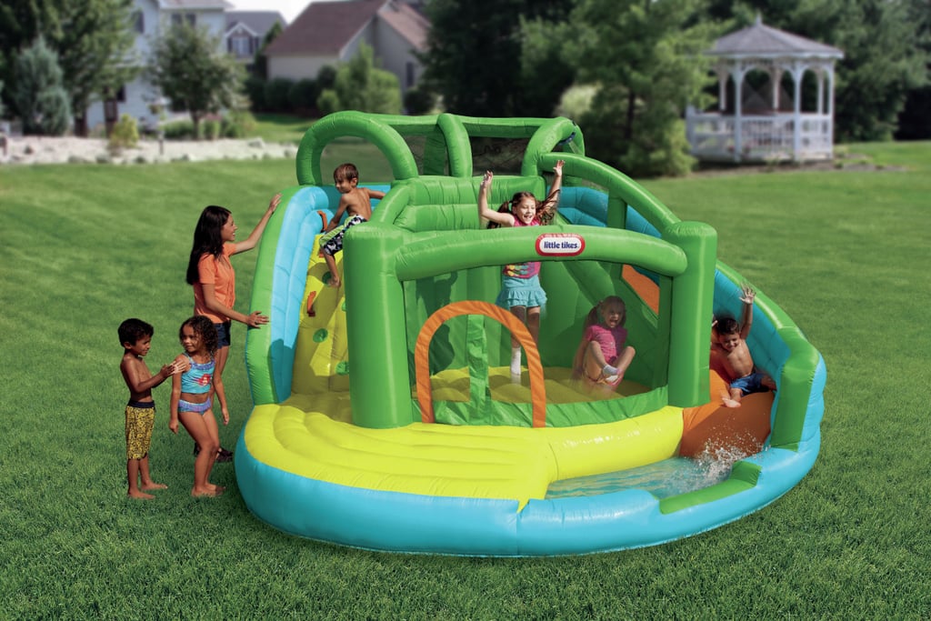 yard bounce house with slide