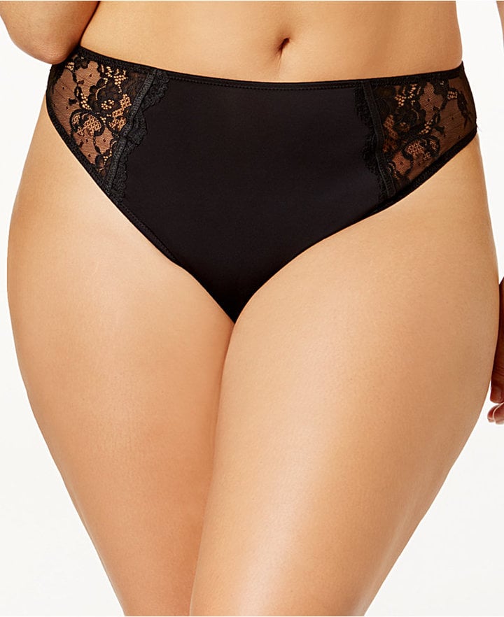 Assets By Spanx Women's Lace Trim Thong Bodysuit - Black : Target