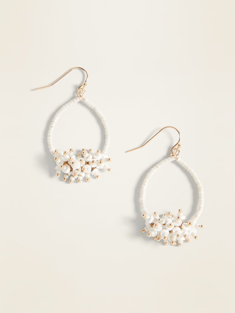 Old Navy Beaded Hoop Drop Earrings