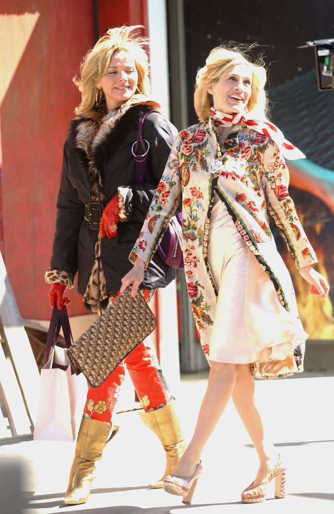 That slip dress and floral coat