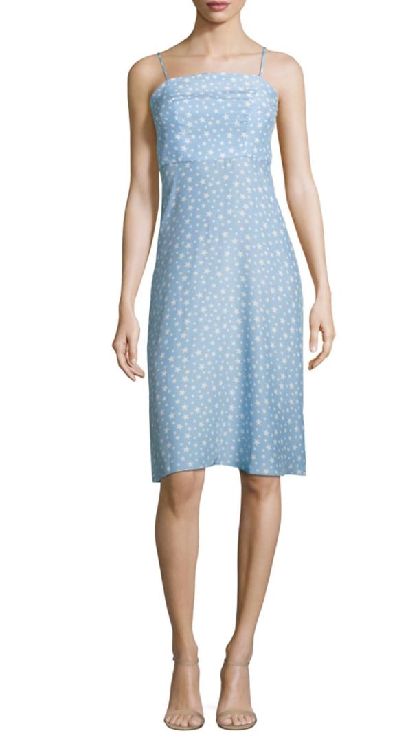 HVN Nora Star-Print Silk Dress