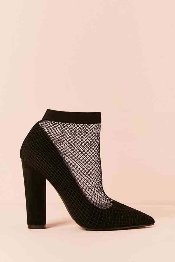 Forever 21 Velvet Fishnet Pumps