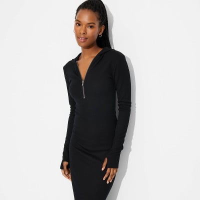 Wild Fable Women's Long Sleeve Bodycon Ribbed Maxi Dress