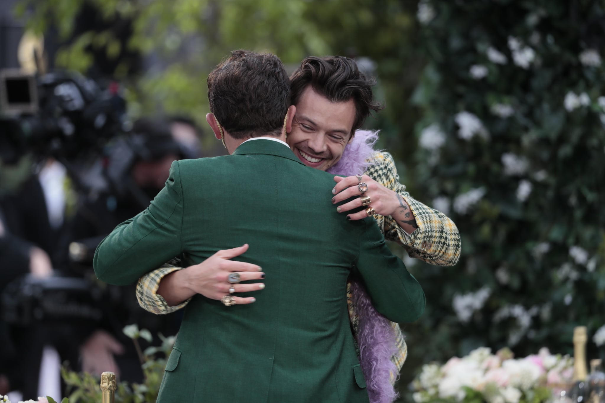 Los Angeles, CA, Sunday, March 14, 2021 - Harry Styles accepts the award for Best Solo Performance at the 63rd Grammy Award outside Staples Centre. (Robert Gauthier/Los Angeles Times via Getty Images)