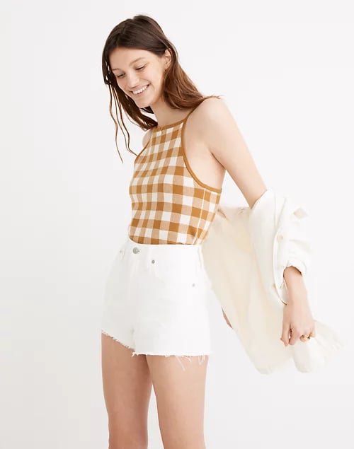 Madewell Gingham Apron Sweater Tank