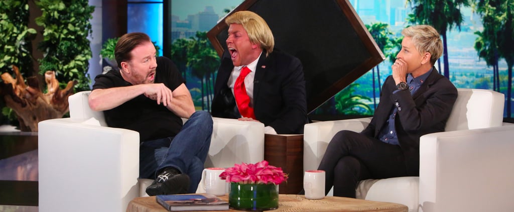 Ricky Gervais Scare on The Ellen Show Video 2016