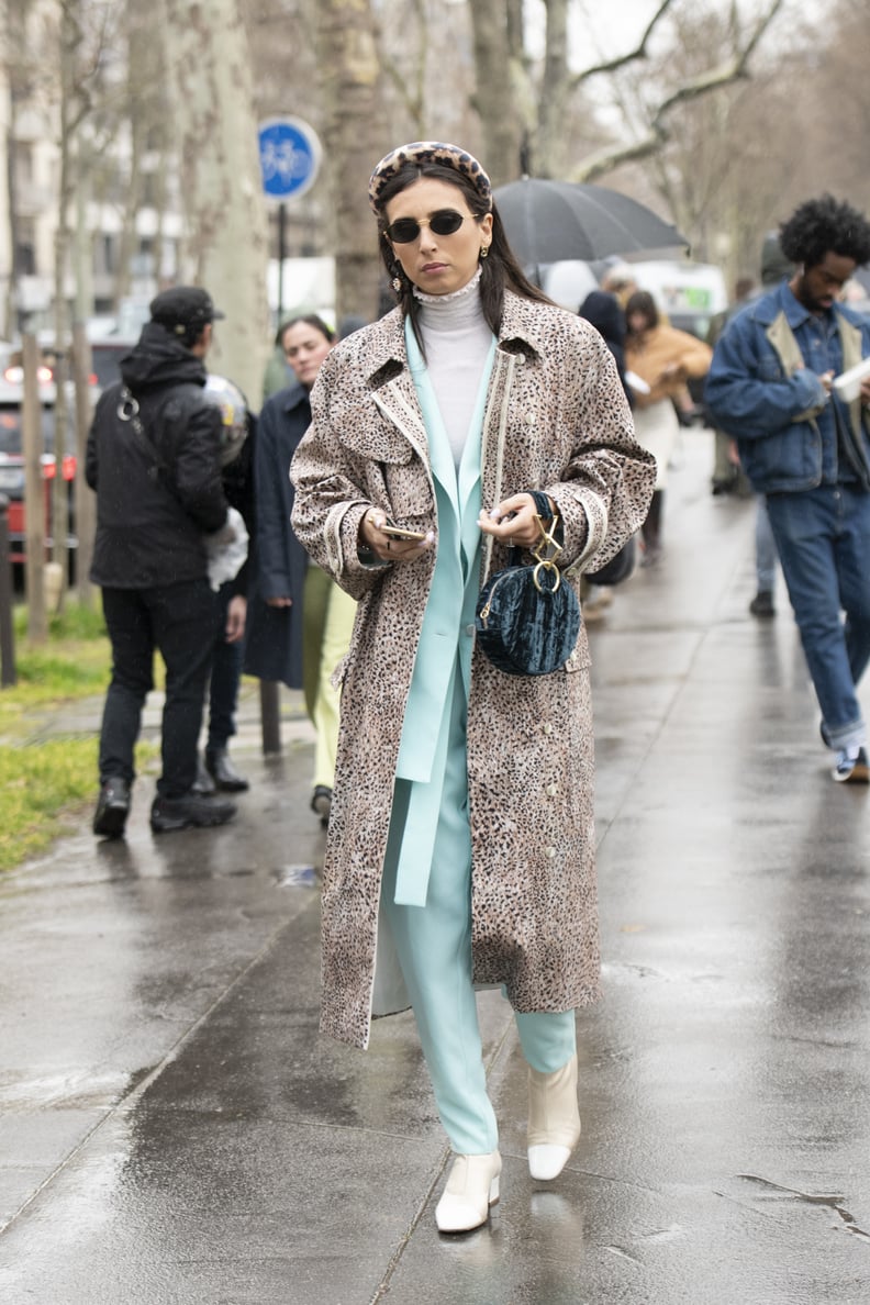 Style Your Leopard-Print Coat With: A Colorful Suit and Heels
