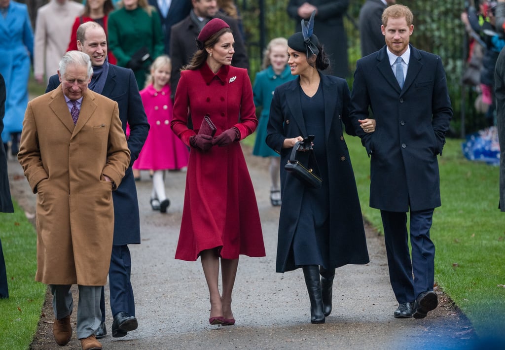 Kate Middleton Red Coat on Christmas Day 2018