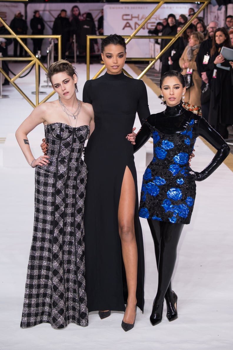 Kristen Stewart, Ella Balinska, and Naomi Scott at the Charlie's Angels Premiere in London