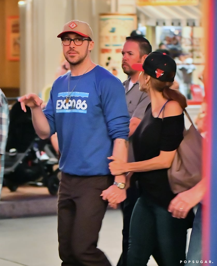 Ryan Gosling and Eva Mendes at Disneyland August 2017