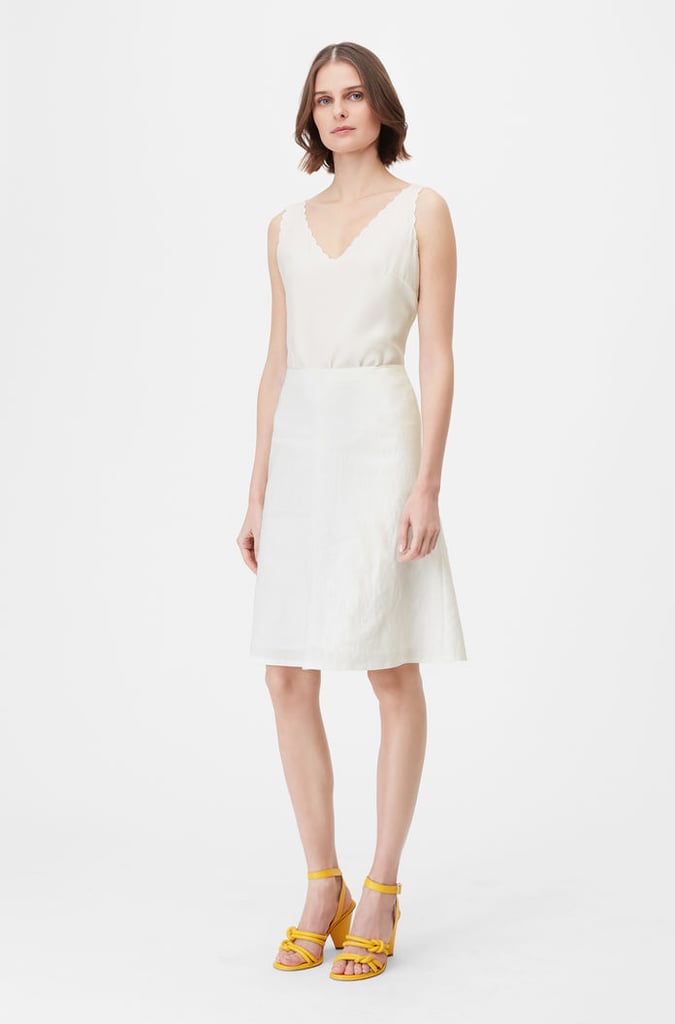 Tailored Stretch Linen Blend Skirt
