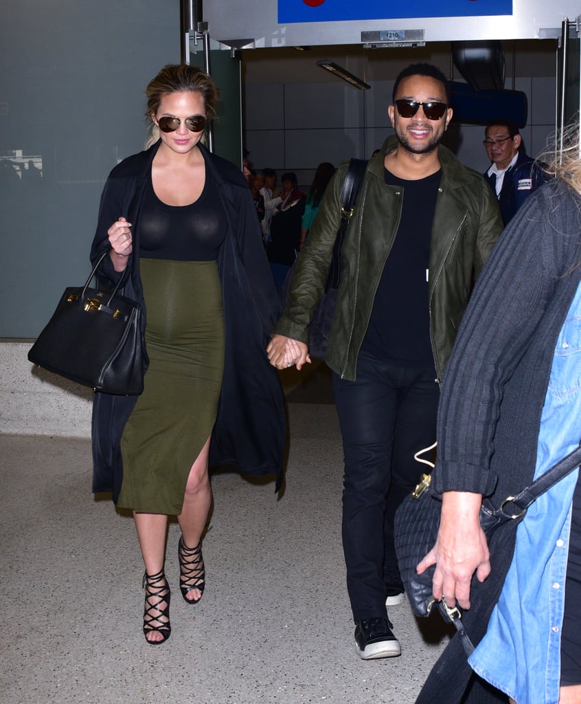 John Legend and Chrissy Teigen Arriving at LAX January 2016