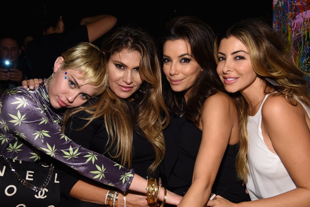 Miley hung out with a group of ladies, including Eva Longoria and Larsa Pippen.