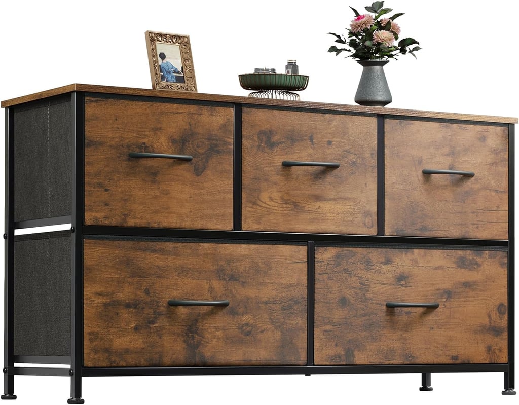 WLIVE Dresser for Bedroom with 5 Drawers