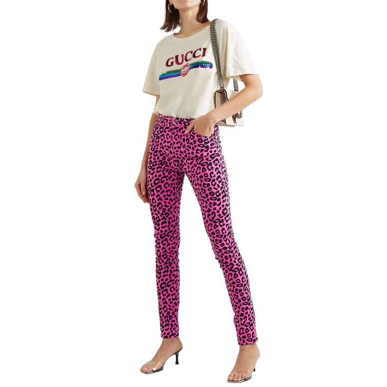 Gucci Leopard High Rise Skinny Jeans