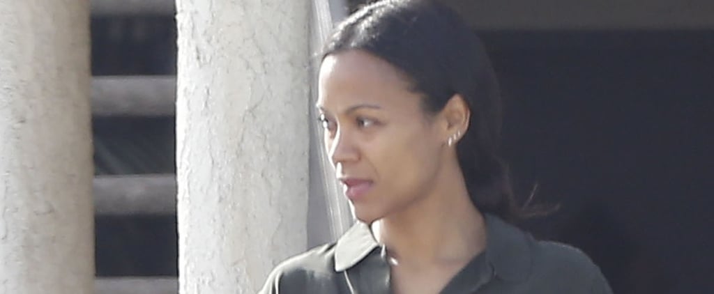 Zoe Saldana Wearing Trendy Fall Outfit