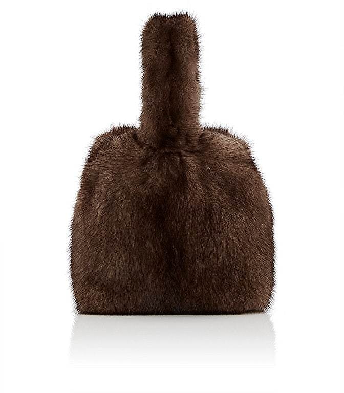 Barneys New York Mink Fur Bucket Bag