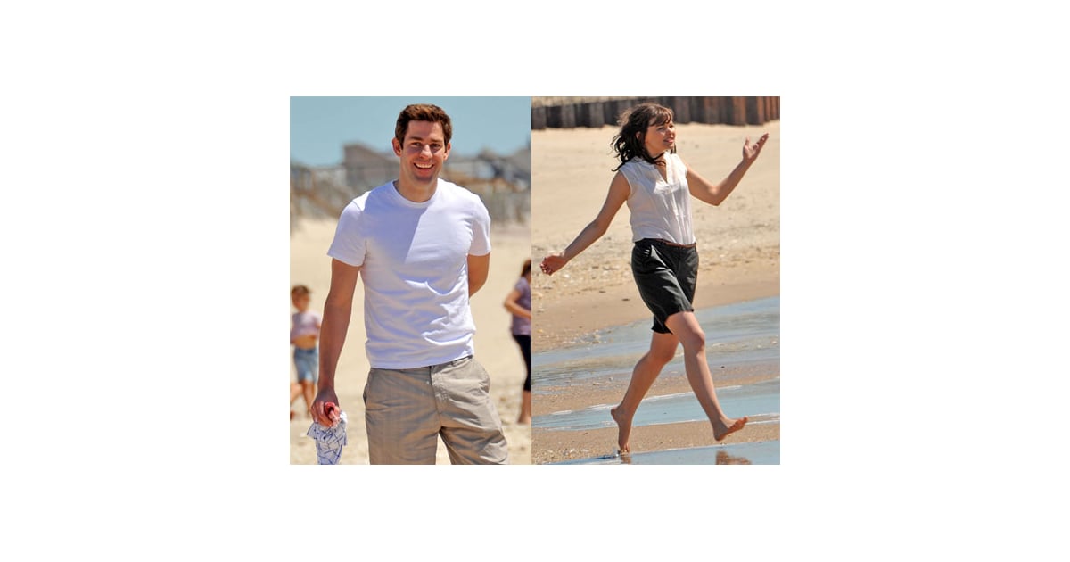 Pictures of John Krasinski and Ginnifer Goodwin on the Beach Filming