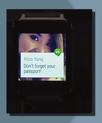 Hangouts notifications in Android Wear.
