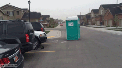 13. A runaway porta-potty.
14. The Energizer Bunny.
15. A clothing stain of an unknown origin.
16. Oncoming traffic.