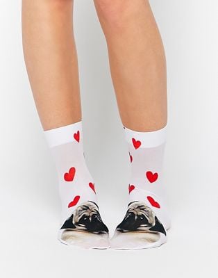 Valentine's Pug Socks