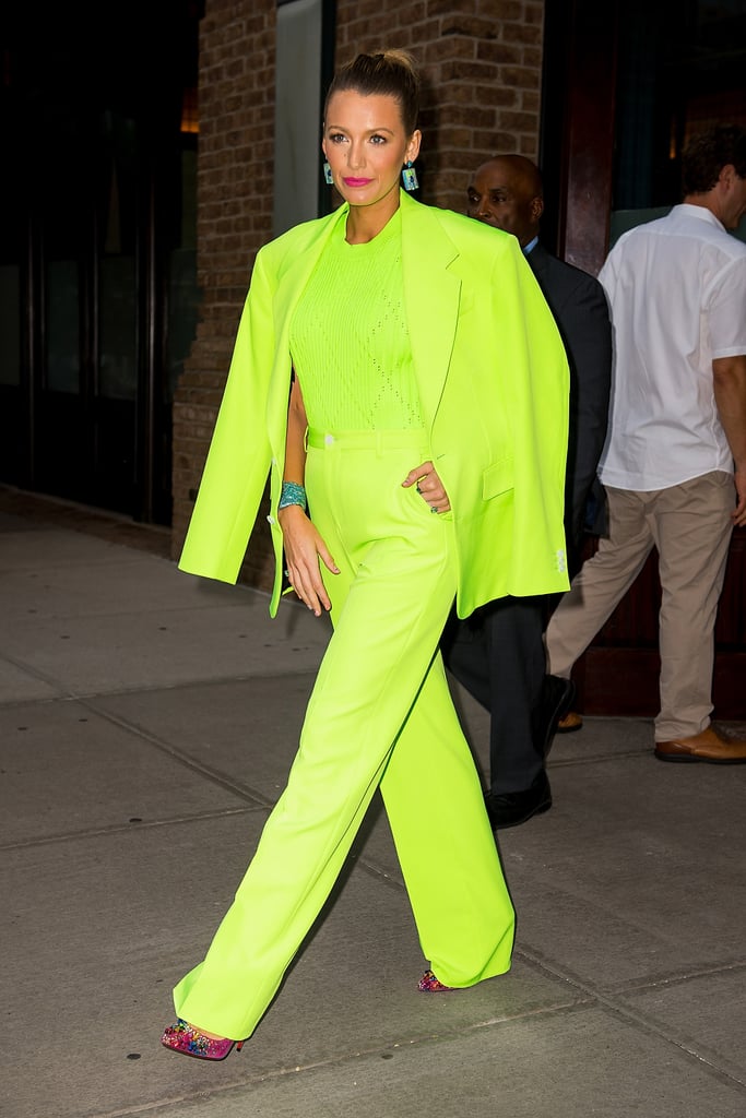 Blake Lively's Green Versace Suit