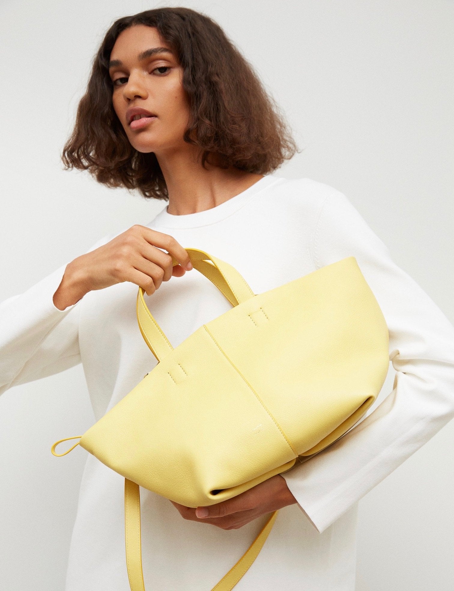 Mansur Gavriel White Leather Large Tote Mansur Gavriel