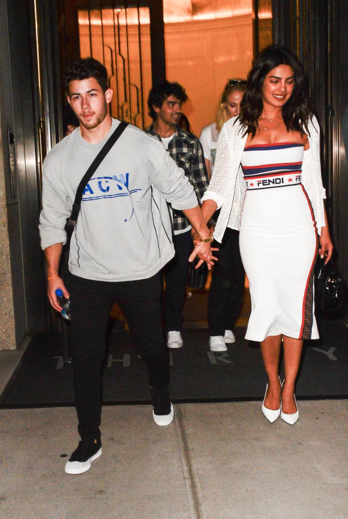 Priyanka Chopra White Dress With Nick Jonas at US Open