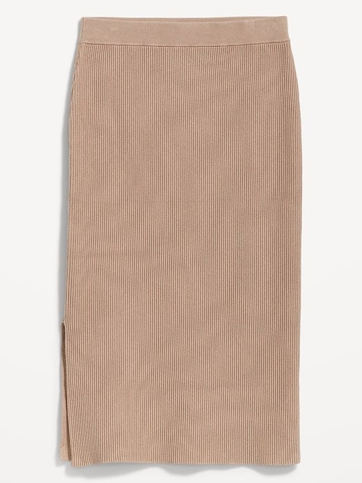 Rib-Knit Midi Skirt