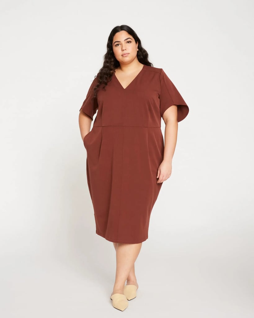 Universal Standard Moira V Neck Twill Dress