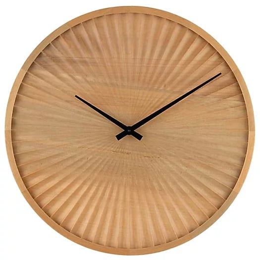 Studio 3B 26-Inch Round Carved Wood Wall Clock