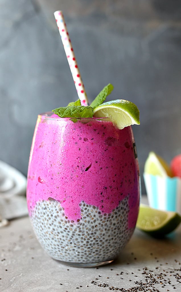 Dragon Fruit Strawberry Chia Pudding Smoothie