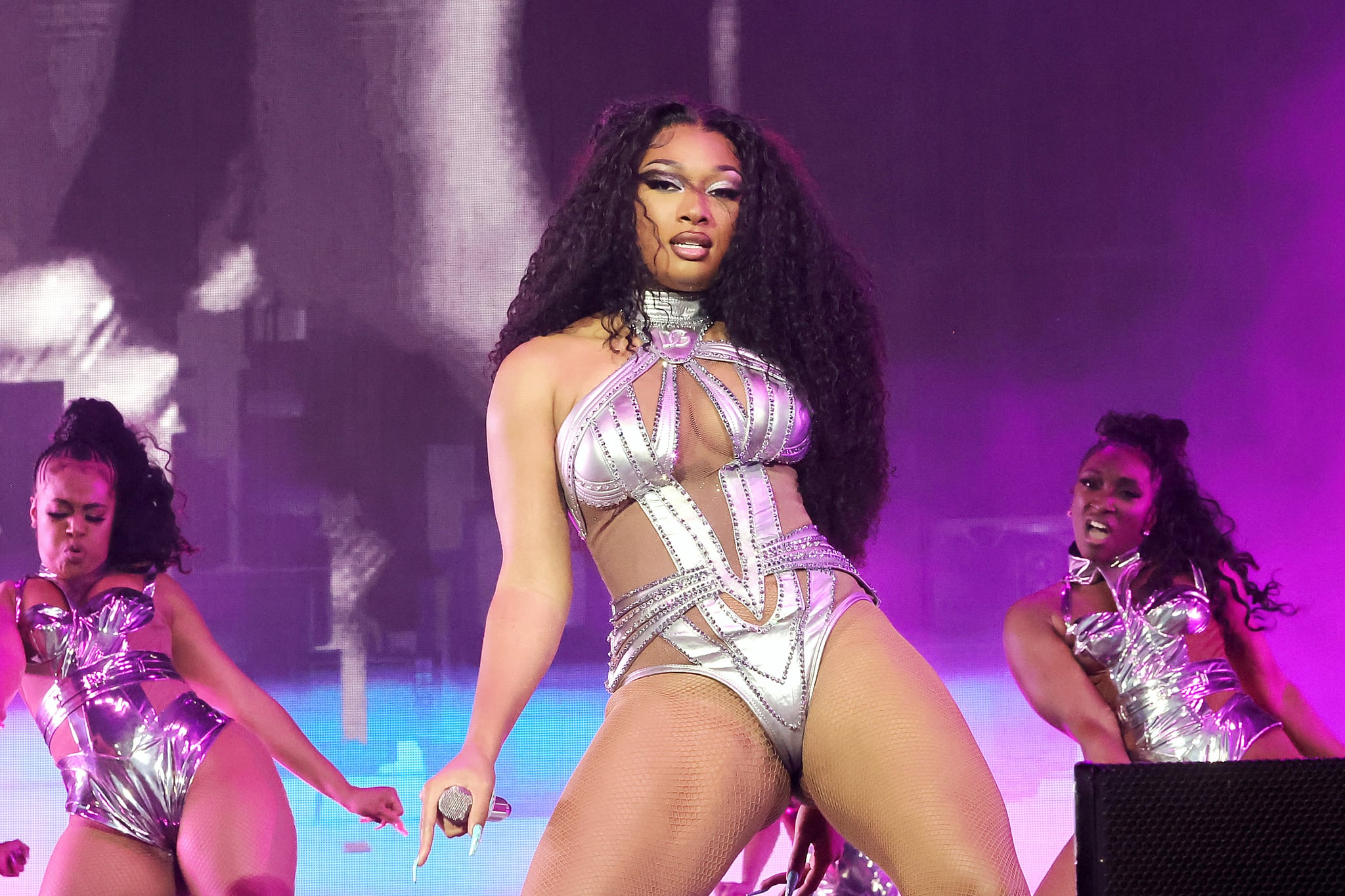 INDIO, CALIFORNIA - APRIL 16: Megan Thee Stallion performs onstage at the Coachella Stage during the 2022 Coachella Valley Music And Arts Festival on April 16, 2022 in Indio, California. (Photo by Kevin Winter/Getty Images for Coachella)