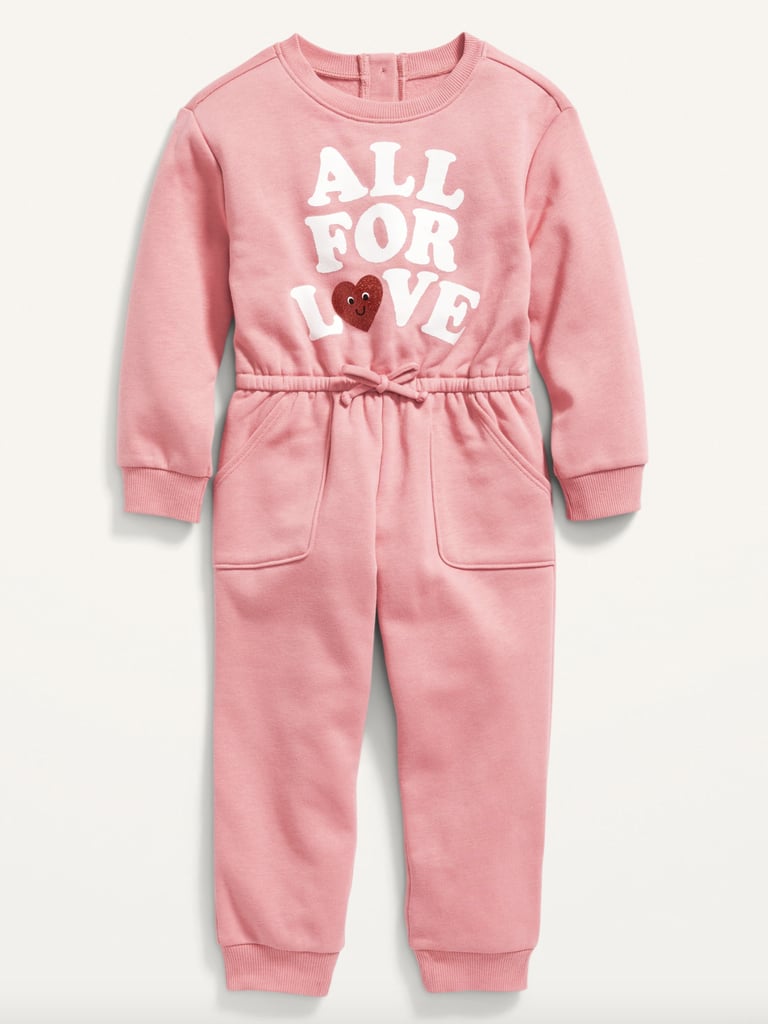 Old Navy "All For Love" French Terry Jumpsuit For Toddler Girls
