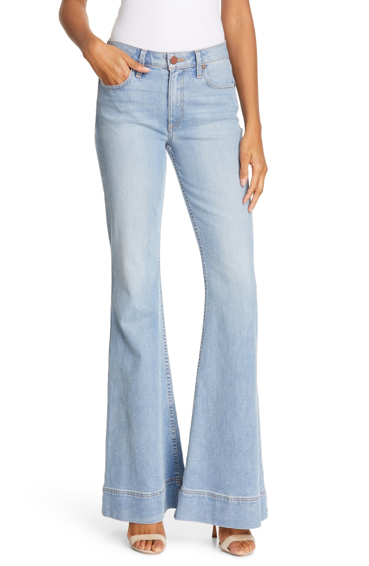 High Waist Flare Leg Jeans - Alice Wash