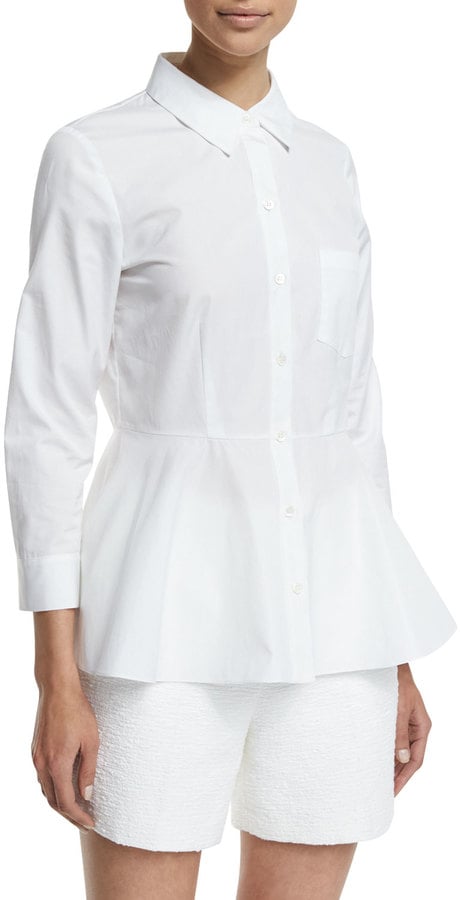 Theory Eyodis Pearce Button-Down Peplum 