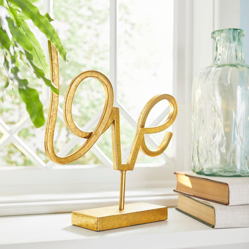 Golden Love Sculpture The Best Affordable Valentine's Day Decor From