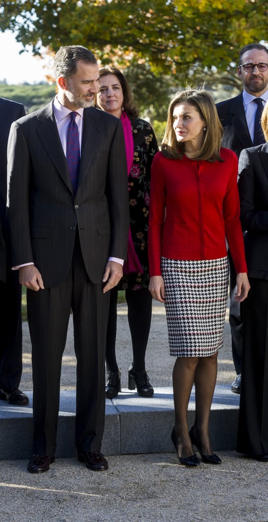Queen Letizia Hugo Boss Plaid Skirt