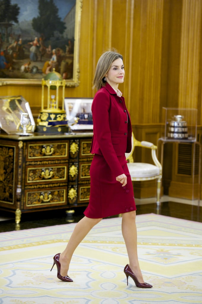 Queen Letizia Wearing a Statement Pair of Fall Pumps