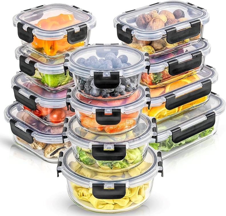 For Food Storage and Prep: JoyFul by JoyJolt Borosilicate Glass Storage Containers with Lids