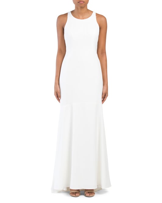 Kim Kardashian White Chiffon Halter Sheath Dress - Xdressy