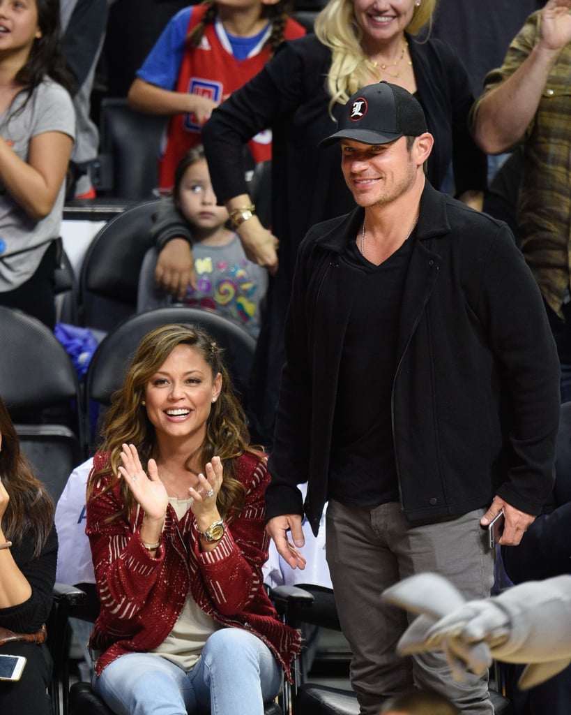 Nick and Vanessa Lachey at Clippers Game March 2016