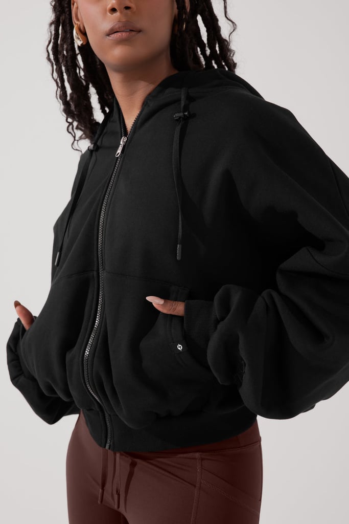 Popflex Zip Cloud Hoodie in Black