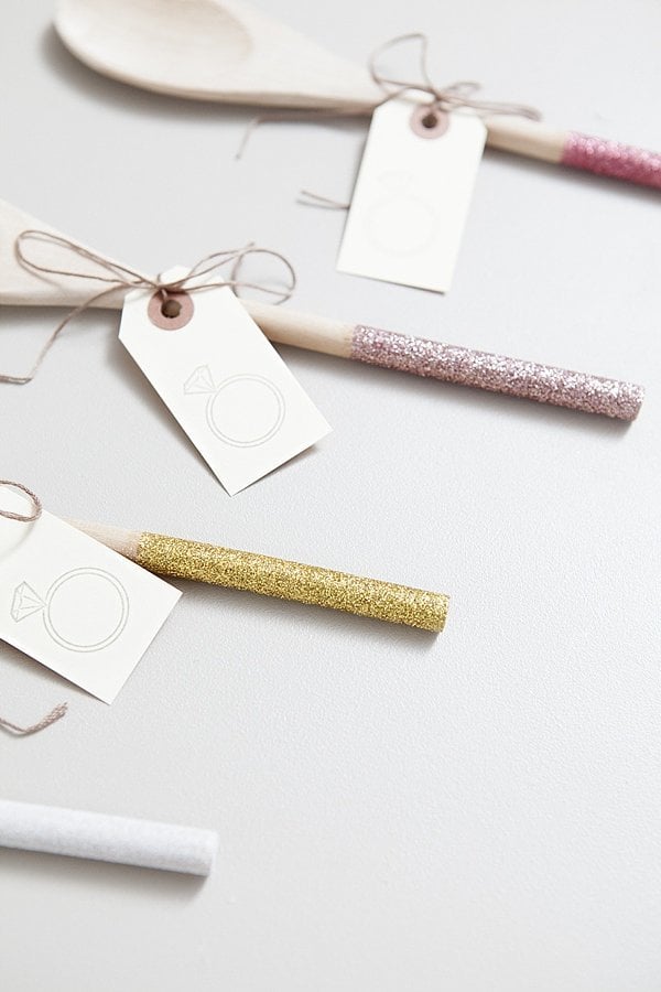 Glittered Spoon Favors