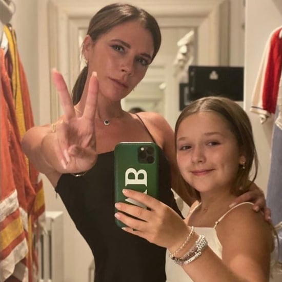 Victoria Beckham and Daughter Harper Matching Slip Dresses