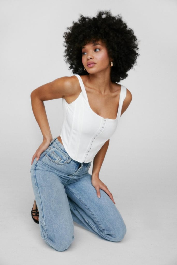 Nasty Gal Let's Hook Up Corset Crop Top