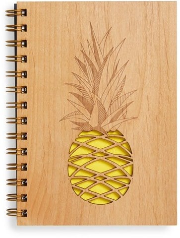 Cardtorial "Pineapple" Wood Cover Journal ($25)